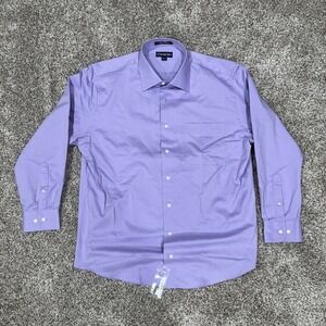 Damon Dri-Tech Dress Shirt Men's Size 16.5 32/33 Purple Button Up NWOT